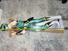 VTG 1994 Mighty Morphin Power Ranger Green Tommy Standee Cardboard Cut Off Saban
