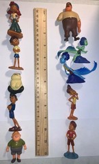 Disney Luca Figure Set of 10 with 2 Stickers and 2 rings Fun Characters
