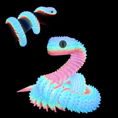 24In 3D Printed Snake,Flexible 3D Printed Animal,Articulated 3D Printed Crystal