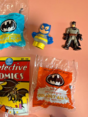 Batman Vintage Small Figures and Stickers and Comic Book Lot