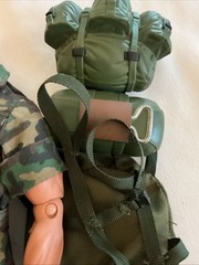 Vintage 1996 GI Joe Army Ranger Paratrooper Parachute Pack Camo Face Pain 12”