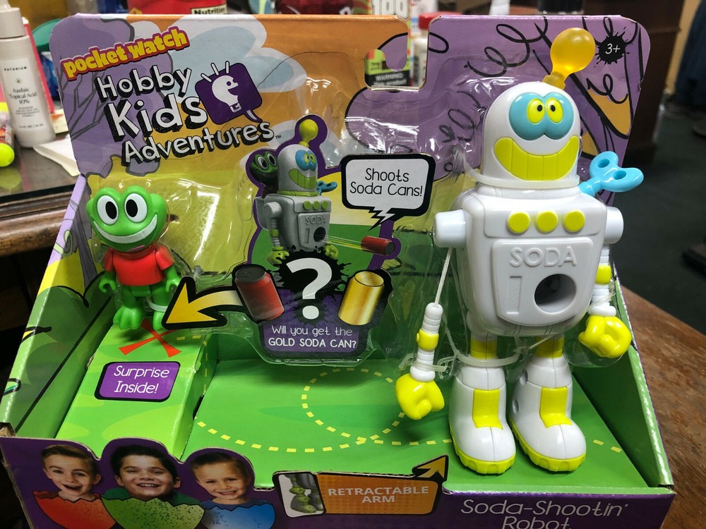 Hobby Kids Action Figures Soda Shootin Robot Pocket Watch Hobby Kids TOY TOYS