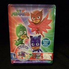 Nickelodeon PJ Masks Embossed Tin Colorful Activity Kit Books Stickers++ New!