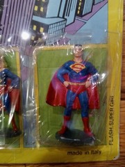 VINTAGE 1979 SUPERMAN SUPERGIRL FIGURE SET ITALY GIOCATTOLI- RARE MOC