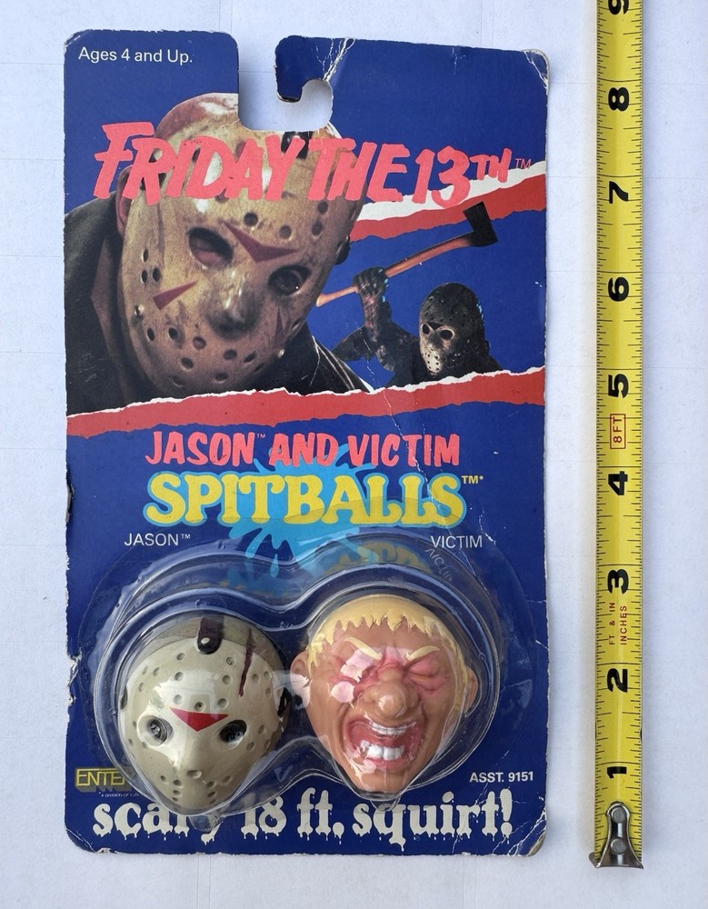 1989 Friday The 13th Jason & Victim Spitballs LJN Sealed NOS Carded