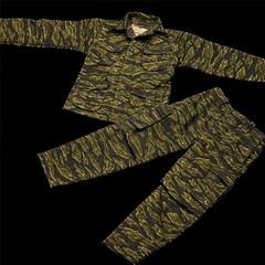 1/6 Scale Vietnam Tiger Stripe Camo Fabric Outfit Set for 12 Inch Action Figures