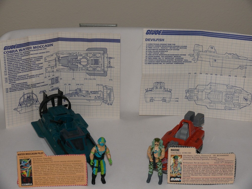 VINTAGE HASBRO G.I. JOE RIVER BATTLE: G.I. JOE DEVILFISH VS COBRA WATER MOCCASIN