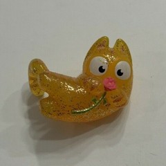 HASBRO LOST KITTIES SERIES 2 GLADYS ORANGE GOLD GLITTER FLOWER CAT FIGURE