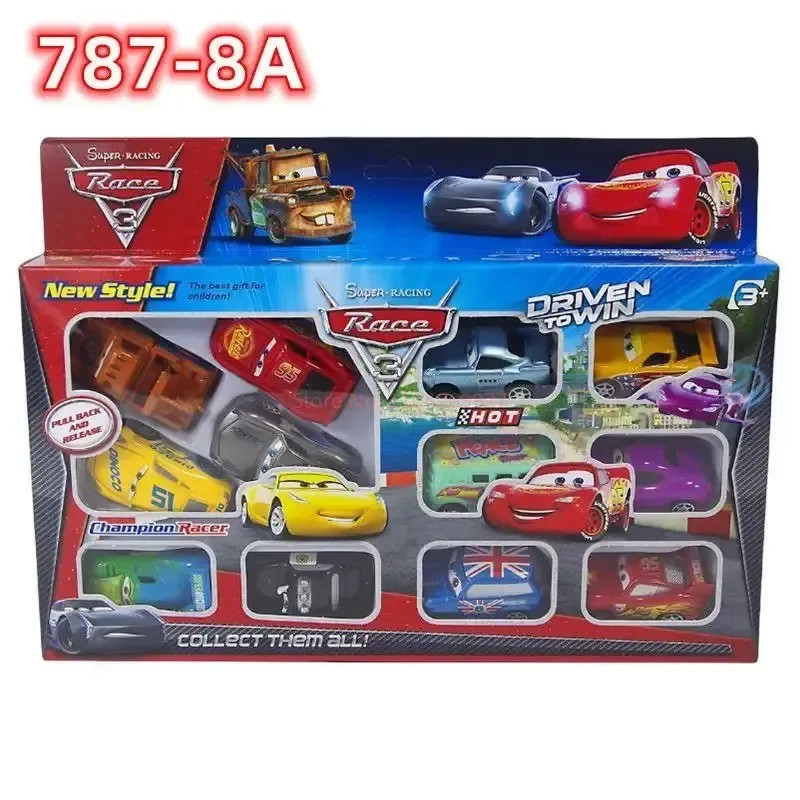 12PCS Cars Lightning McQueen Mater Jackson Storm PVC Pull Back Car Toy Set Gift