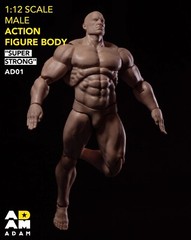US MUFF TOYS ADAM 1/12 Scale Jointed Flexible 6″ Male Action Figure Head Body
