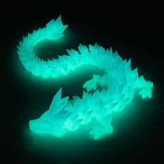 3D Printed Crystal Articulated Dragon Home Office Desktop Fish Tank Fidget Toys