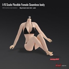 1:6 Female Pale Skin Large Bust Breast Figure Flexible Seamless 12 inch Body Toy