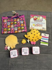 Shopkins Merch Mixed Lot Of 9 Items: Plush, Bracelets, Book, Organizer & More