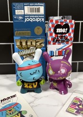 Kidrobot Dunny 2011 & French Series Le Merde & Purple Mist 3″ Vinyl Lot of 2