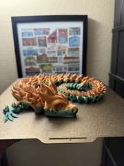 3D Printed Crystal Dragon Flexible Full Articulated Dragon Desk Toy Decoration
