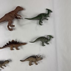 Dinosaur Plastic Toy Lot of 8 Triceratops Raptor Stegosaurus Cake Topper Figures