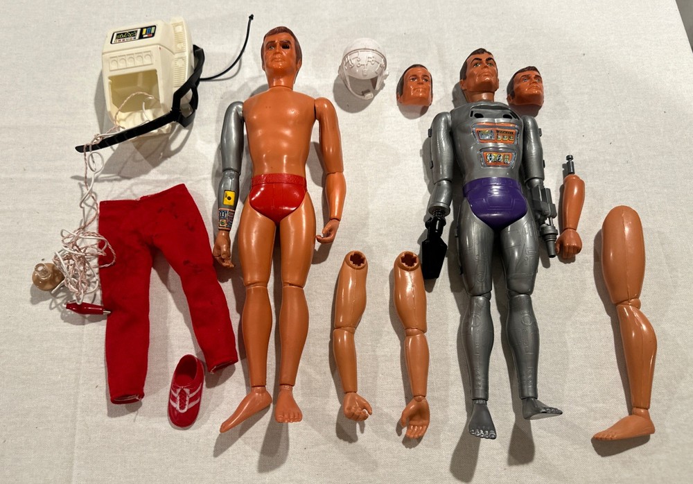 Vtge: MASKATRON ROBOT” & Six Million Dollar Man Action Figures Plus EXTRAS