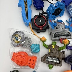 Large 90+ Piece Lot Of Beyblade Spinners, Discs, Launchers, Parts