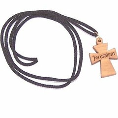 Maltese Cross – olive wood necklace, necklace is 60cm long – 23.5 inches )