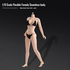 US 1/6 Female Mid Bust Pale Skin Flexible Seamless Body 12in Action Figure Doll