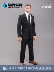 1/6 Scale Men Business Suit Full Set BLACK For 12″ Hot Toys Ganghood Male Figure