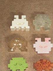 SPACE INVADERS Resin Figure Lot of 8 Urban Designer Art UK Handmade B