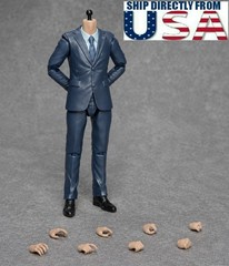 1/12 scale Male Figure Set with Non-detachable Suit Blue For 6″ SHF MAFEX Head