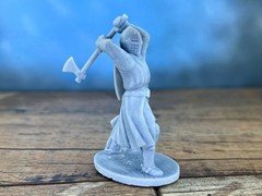 Tabletop Action Figure medieval knight with an ax 80mm Plastic soldiers
