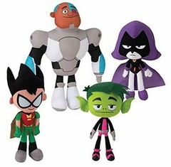 New Set of 4 Teen Titans Go Plush 10 inches Toys. New. Official