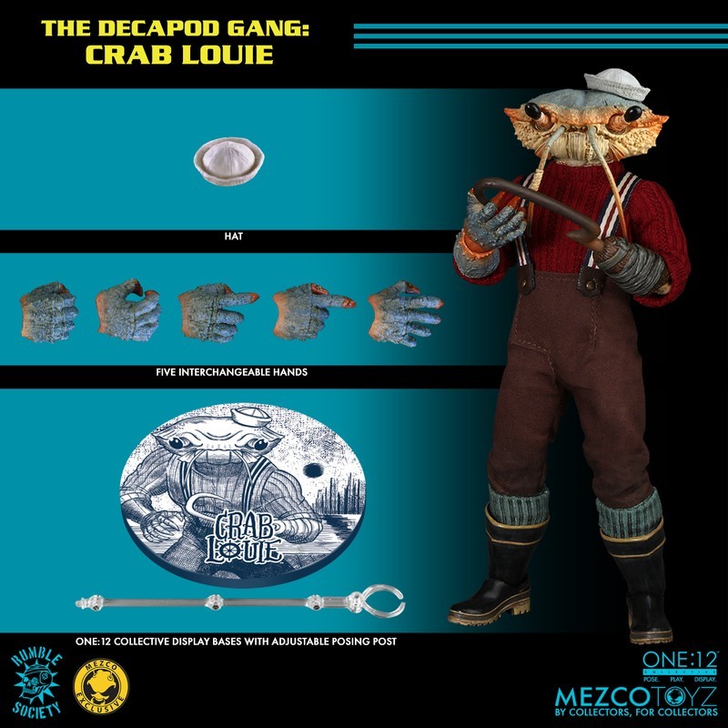 Mezco Toyz The Decapod Gang : Crab Louie 1/12 Action Figure In Stock