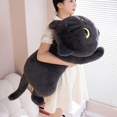 50-90cm Giant Black Cat Plush Toy Kawaii Cuddly Stuffed Pillow Kids Gift