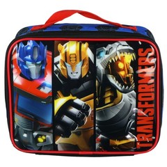 Transformers Lunch Box Autobots Optimus Prime Bumblebee Grimlock Tote 10″