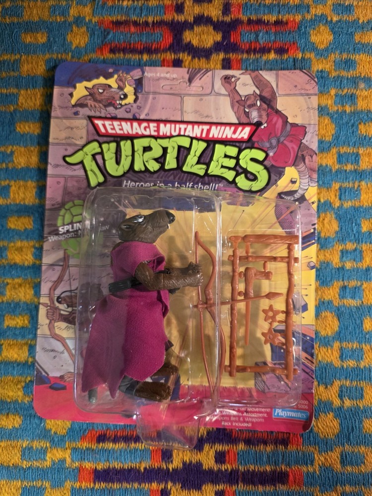 TMNT Teenage Mutant Ninja Turtles 1988 Splinter Figure 10 Back Unpunched NEW