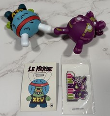 Kidrobot Dunny 2011 & French Series Le Merde & Purple Mist 3″ Vinyl Lot of 2