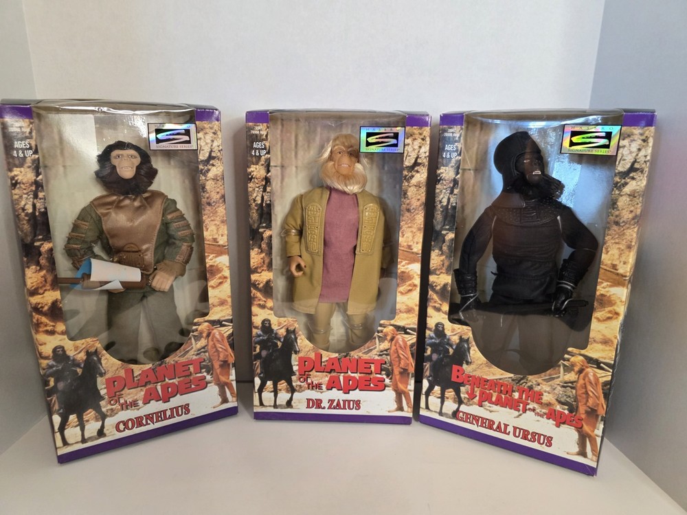 Set 3 1998 KENNER 30th PLANET OF THE APES 12″ CORNELIUS GENERAL URSUS DR. ZAIUS