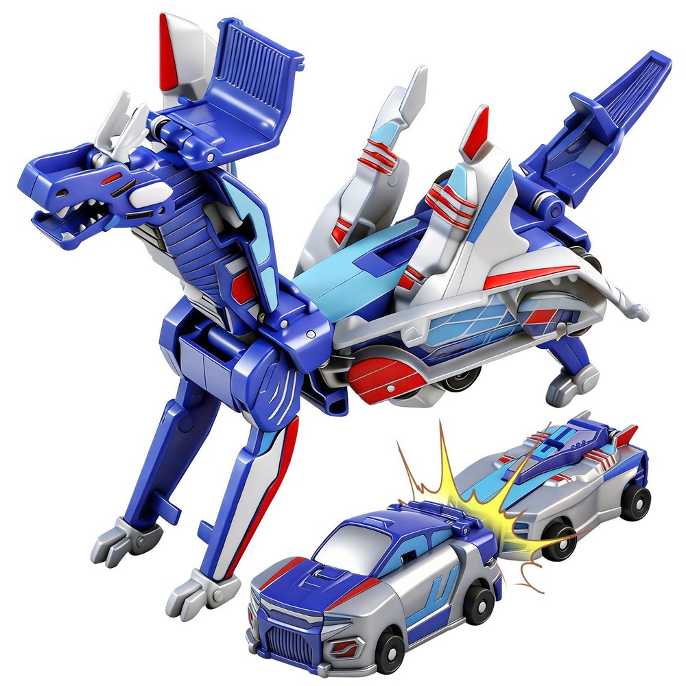 Transforming Robot Dinosaur Dual CarToy Combination, Kids Action Figure