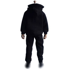 USA 1/12 Black Hoodie Pants Trousers Clothes For 6″ Male TBL Action Figure Body