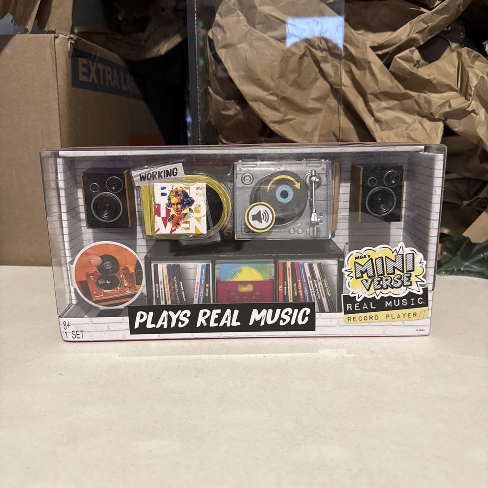 MGA’s Miniverse Real Music Record Player Mini Collectibles Mini Playable Record