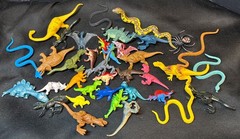 VTG Dinosaur & Snakes Toys Lot of 36 Mixed 80s 90s 00s Plastic/ Rubber Great Con