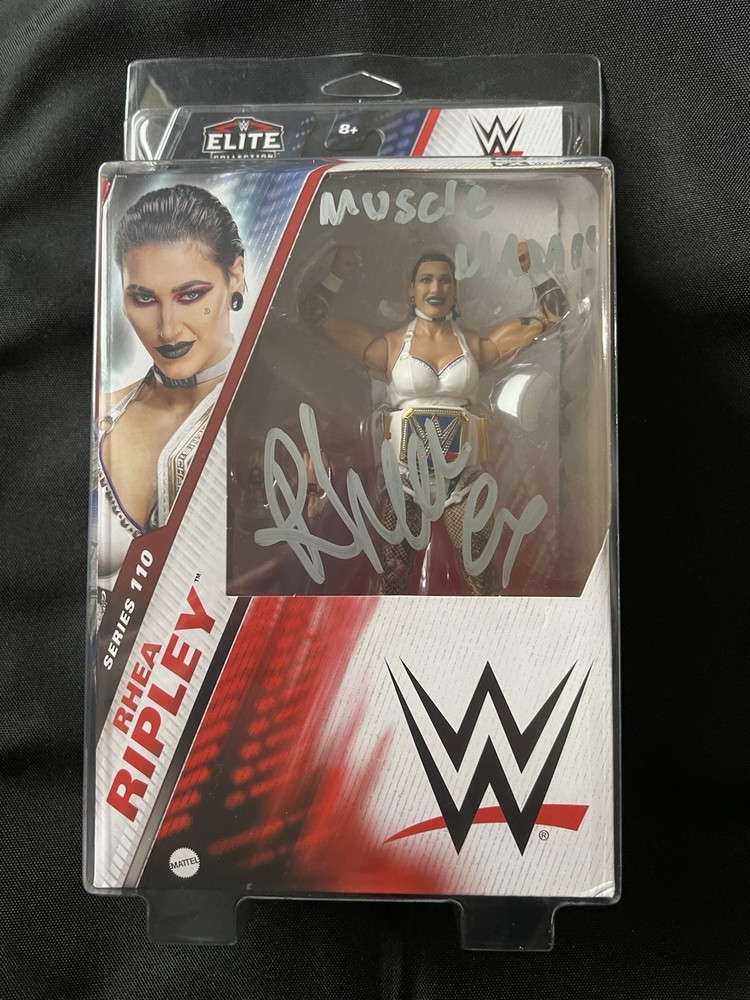Mattel WWE Elite Series 110 Rhea Ripley Signed Action Figure Fanatics COA