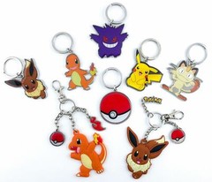 Pokemon Key Chains Tomy Licensed – Pikachu, Charmander, Eevee, Pokeball, Charms