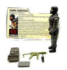 1984 GI JOE Cobra FIREFLY v1 w/ File Card Hasbro ARAH Vintage Nice