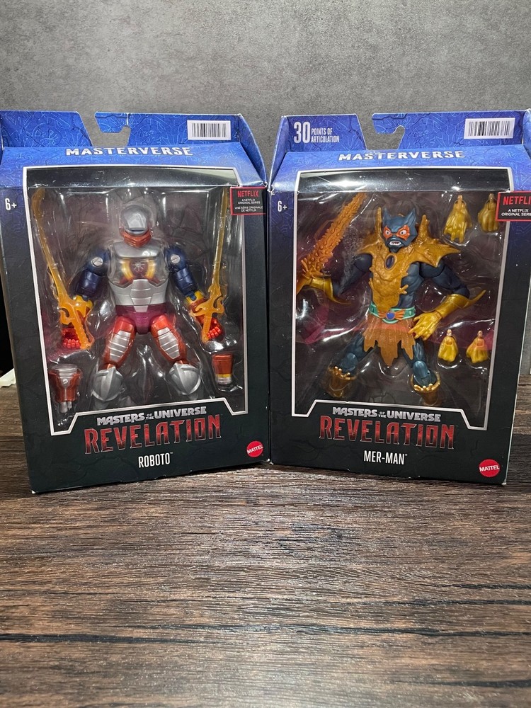 Masterverse Revelation Mer-Man and Roboto – New w/ Box Wear