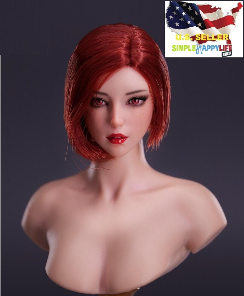 1/6 female head RED SHORT Hair for Phicen hot toys 12″ figure YMT084 B ❶USA❶