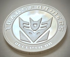 Transformer Challenge Coin-Siver Colored-3D-Decepticon-Autobot