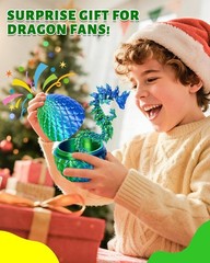 12″ Articulated Crystal Dragon Inside 4.53″ Dragon Egg – Unique Toy for Kids