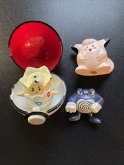 Tomy Pokemon Clefairy Togipi Poliwrath Mini Figures 1999 Nintendo Pokeball Read