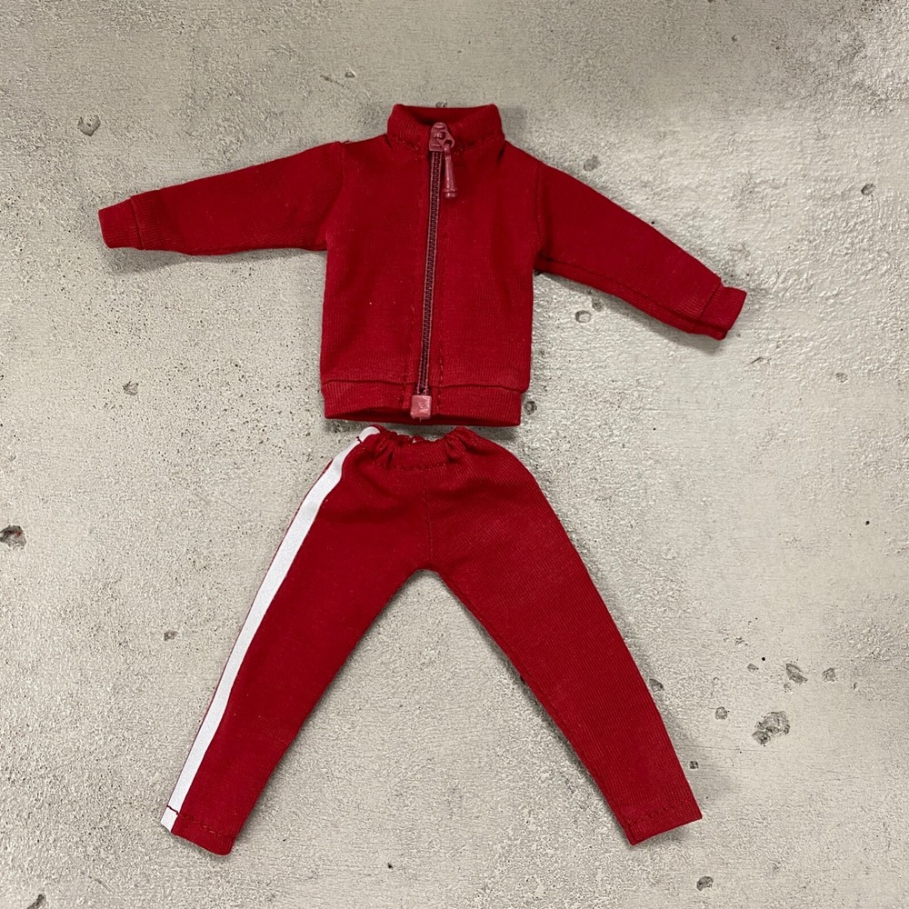SU-TKST-RD-S: 1/12 Red tracksuit (Jacket, Pants) for 6″ slim body
