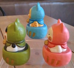 Lucky Cat Daruma (Assorted 3 Pc Lot) 🐱 by Partner Toys 2″ PVC Gacha Figures