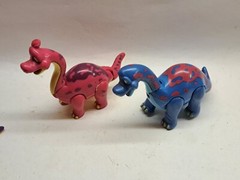 Dino Cafe T-Rex Toy Lot Jointed Posable Dinosaurs ,6 Figures Set Animated Show